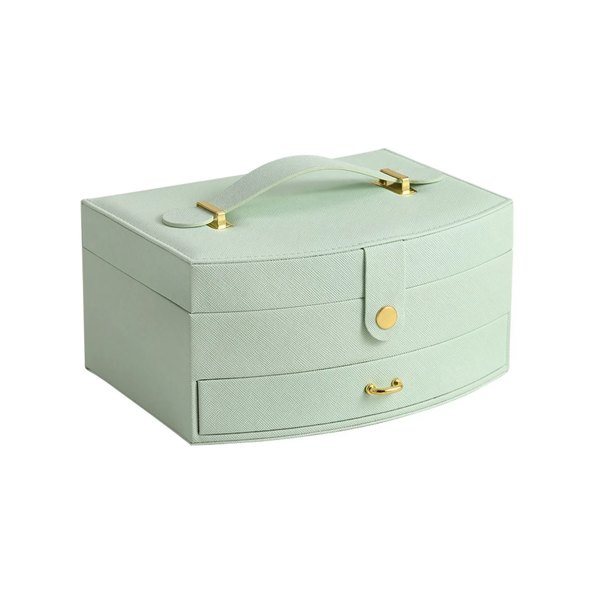 

Jewelry Box with 2 Layers PU Leather Jewelry Storage Organizer Portable Leather Jewelry Box for Storing Watch,Earring C