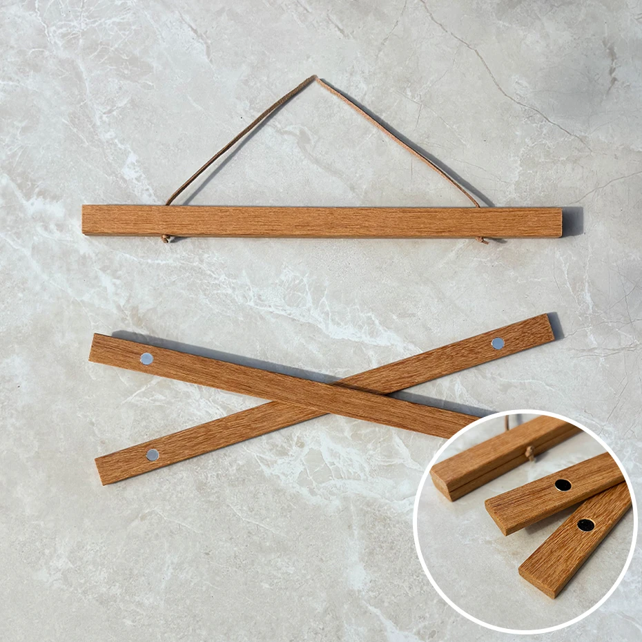 Magnetische Frames Teak Grenen Hout Foto Poster Hanger Frame Voor Muur Art Canvas Print Schilderij Kinderkamer Home Decor 30x40 40x60CM