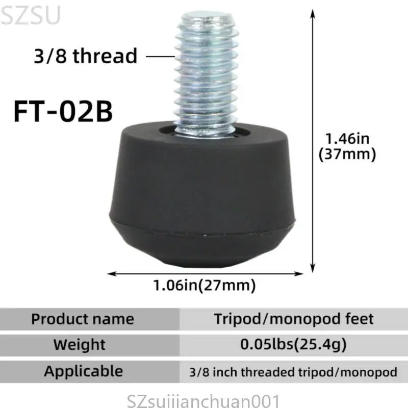 SZSU Lightweight Round Tripod Foot Pad with 3/8in Screw Thread For Photography Use