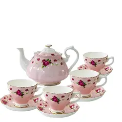 British Pastoral Afternoon Teapot Bone China Coffee Cup Set, Home Ceramic Pot