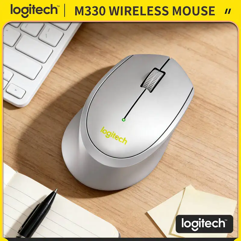 

Бесшумная беспроводная мышь Logitech M330, 2,4 ГГц, USB-подключение, удобная рукоятка, высокая точность, для ПК, Mac, офиса, дома