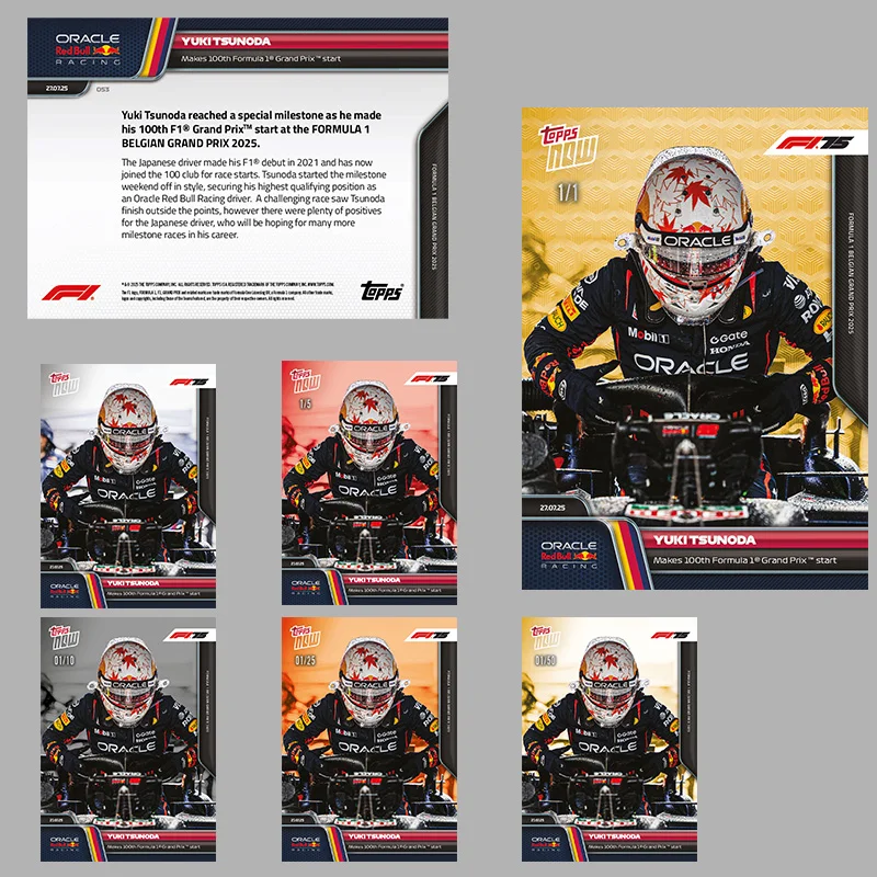 

Topps Now 2025 Formula 1 Yuki Tsunoda Oracle Red Bull Racing Diy Homemade F1 Racing Star Trading Cards Birthday Gift Collection