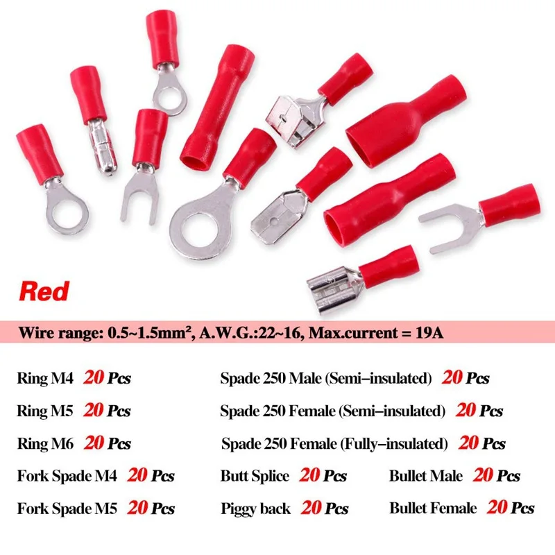 540/840pcs Cold Compression Terminal Boxed Combination 36 Wiring Intermediate Connector Bullet Hook Switch Cross-Border