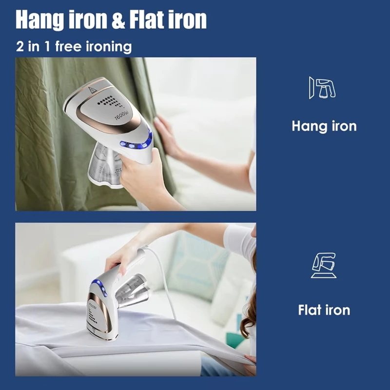 1600W Folding and Hanging Ironing Machine for Household Mini Steam Iron Temperature Regulating Ironing Machine EU Plug-A51M