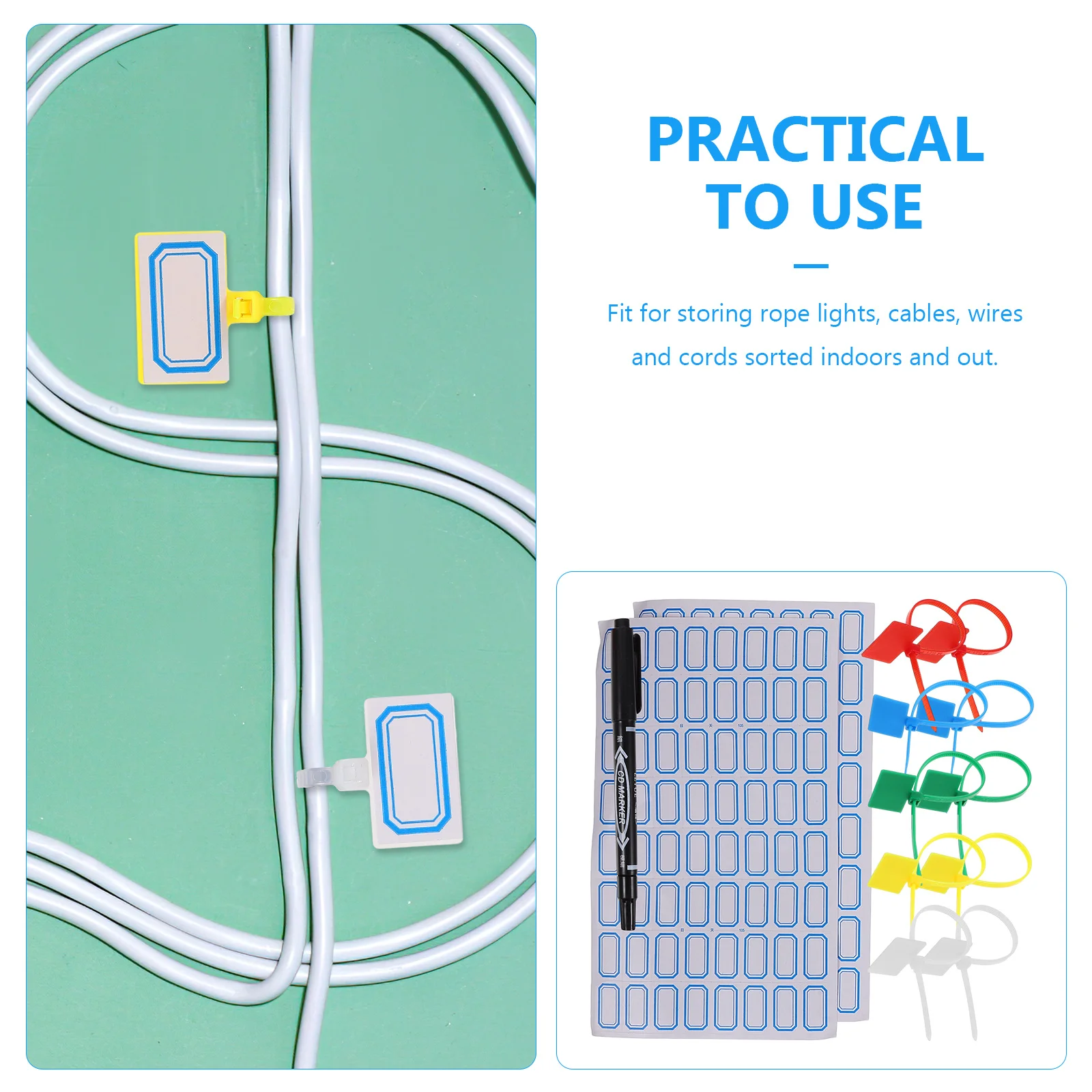 

1Set Cable Label Marker Ties Nylon Cord Organizers for Electronics Wire Management Tags Cord Labels Cable Labels Tags