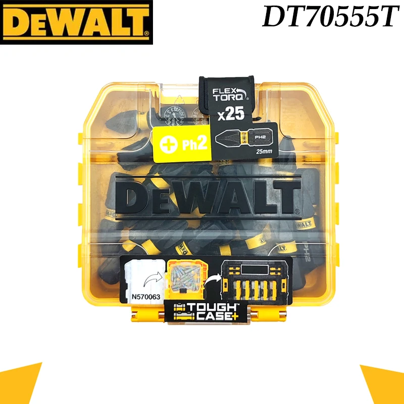 DEWALT DT70555T 25-Pack PH2 Impact Screwdriver Bit Set with Tough Case