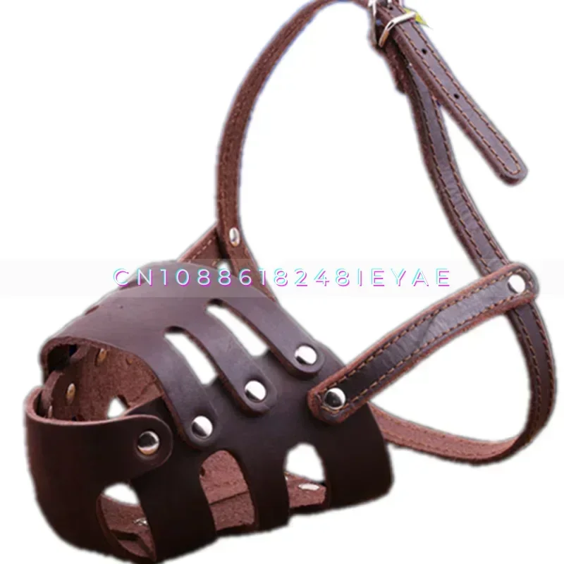 

Medium and Large Dog Muzzles Leather Mouth Sleeve German Shepherd Doberman Malinois Mouth Cage Dogs Accessories Pet Supplies