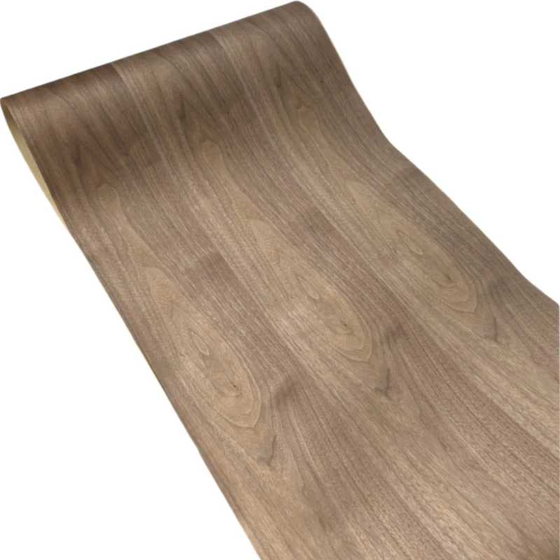 55cm*250cm/21.6*98.4'' Natural Black Walnut, Kraft Paper Back Veneer for Restoration of Furniture, Tabletops, Large Veneer Sheet