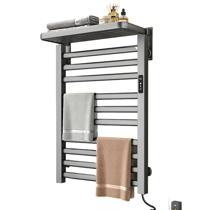 Вешалка для полотенец из алюминиевого сплава, интеллектуальные электрические вешалки для полотенец, складная стойка для хранения с регулируемой температурой, аксессуары для ванной комнаты