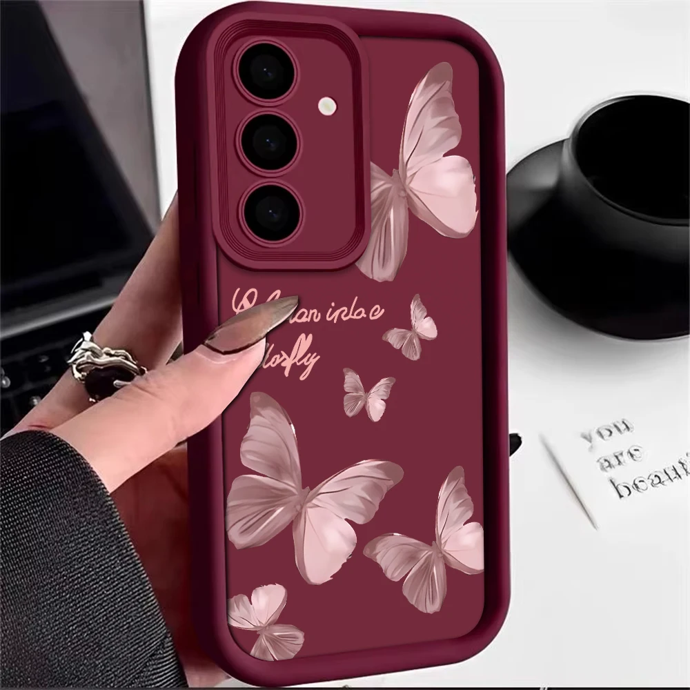 Gold Schmetterling TPU Handyhülle für Samsung Galaxy S25 S22 S21 S23 FE S20 S24 Ultra FE A35 A15 A25 A55 Note 20 Plus 5G Soft Cover – Detail 12