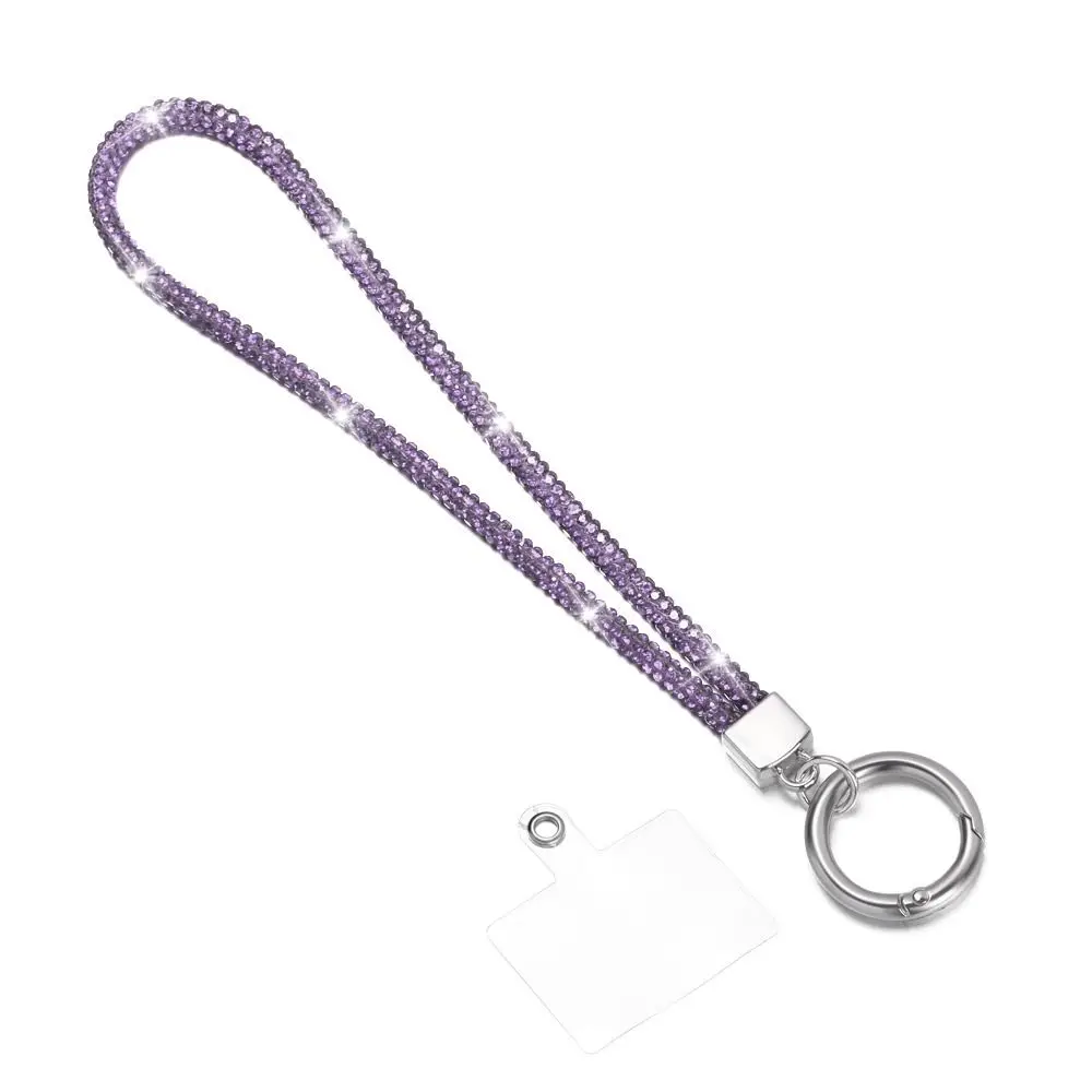 Fashion Bright Bling Bling Crystal Anti-lost Rope Rhinestone Phone Lanyard Hanging Cord Wrist Straps
