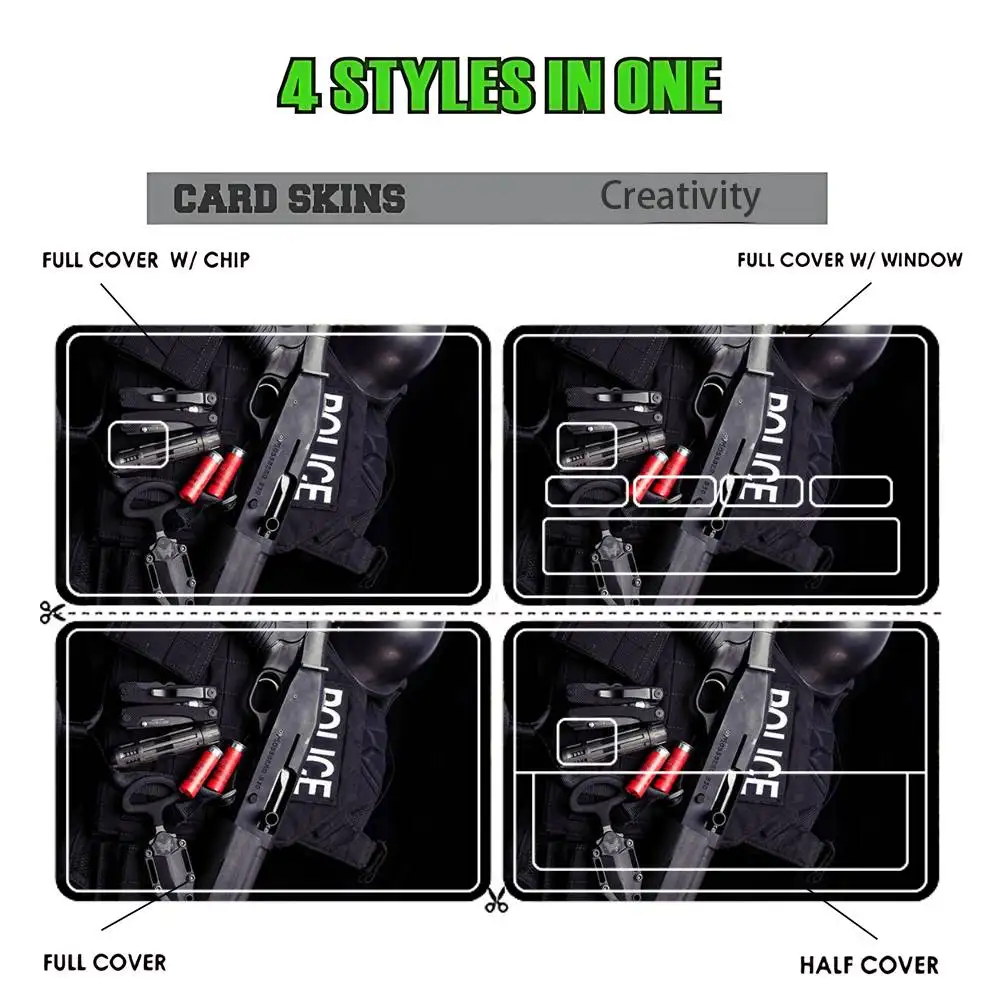 Police Symbol Credit Card HD Stickers Game Card Decal Card Matte Film Skin Small Chip Waterproof Sticker