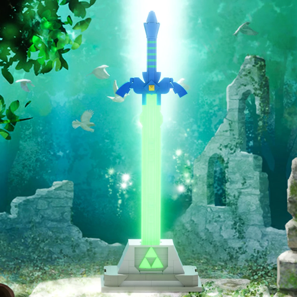 MOC Zeldaed Game Master Sword Model Building Blocks Light Sword Broken Sword Brave Sword Battle Weapon Bricks Toy Gift