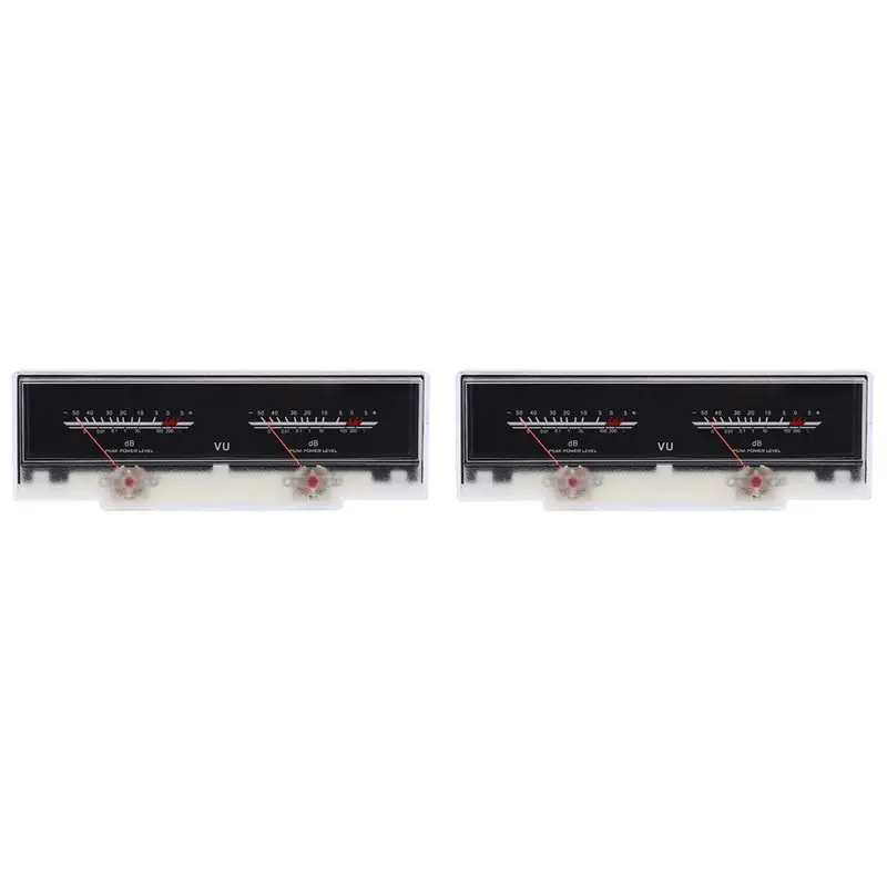 ABJF-2X Double Pointer VU Meter Stereo Audio Amplifier Board DB Sound Audio Level Indicator Tester Adjustable Backlight