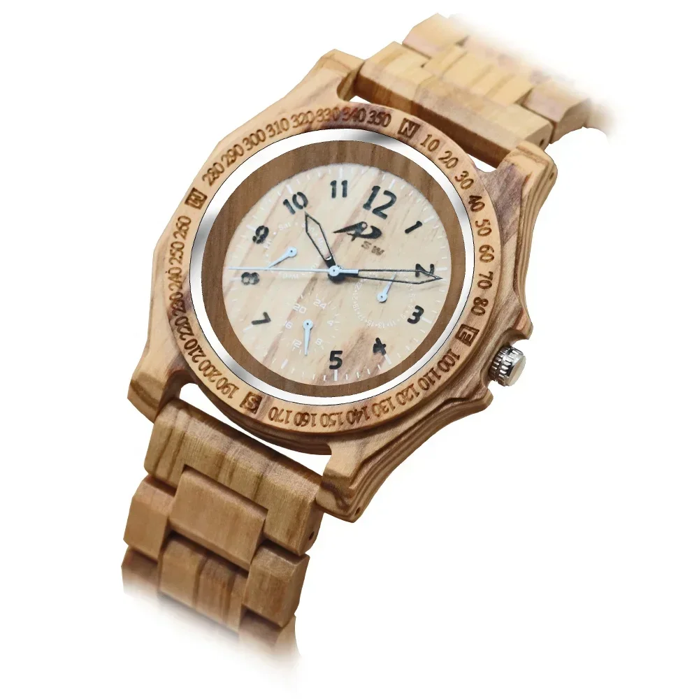 

## Watches 6P29 Quartz Eco Friendly Wood Custom Logo 50 Moq Men Oem Olive Wood Analog Wooden 44mm
