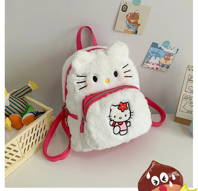 Hello Kitty-Mochila de desenho animado para meninas, fofa bolsa fofa infantil mini bolsa de armazenamento de um ombro, doce moda, nova