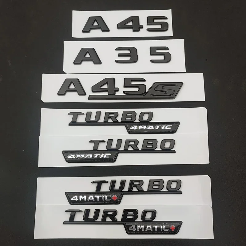 3d ABS Car Fender Side Rear Trunk Badge Sticker Logo A35 A45 A45S Turbo 4matic Emblem For Mercedes AMG W176 W177 Accessories