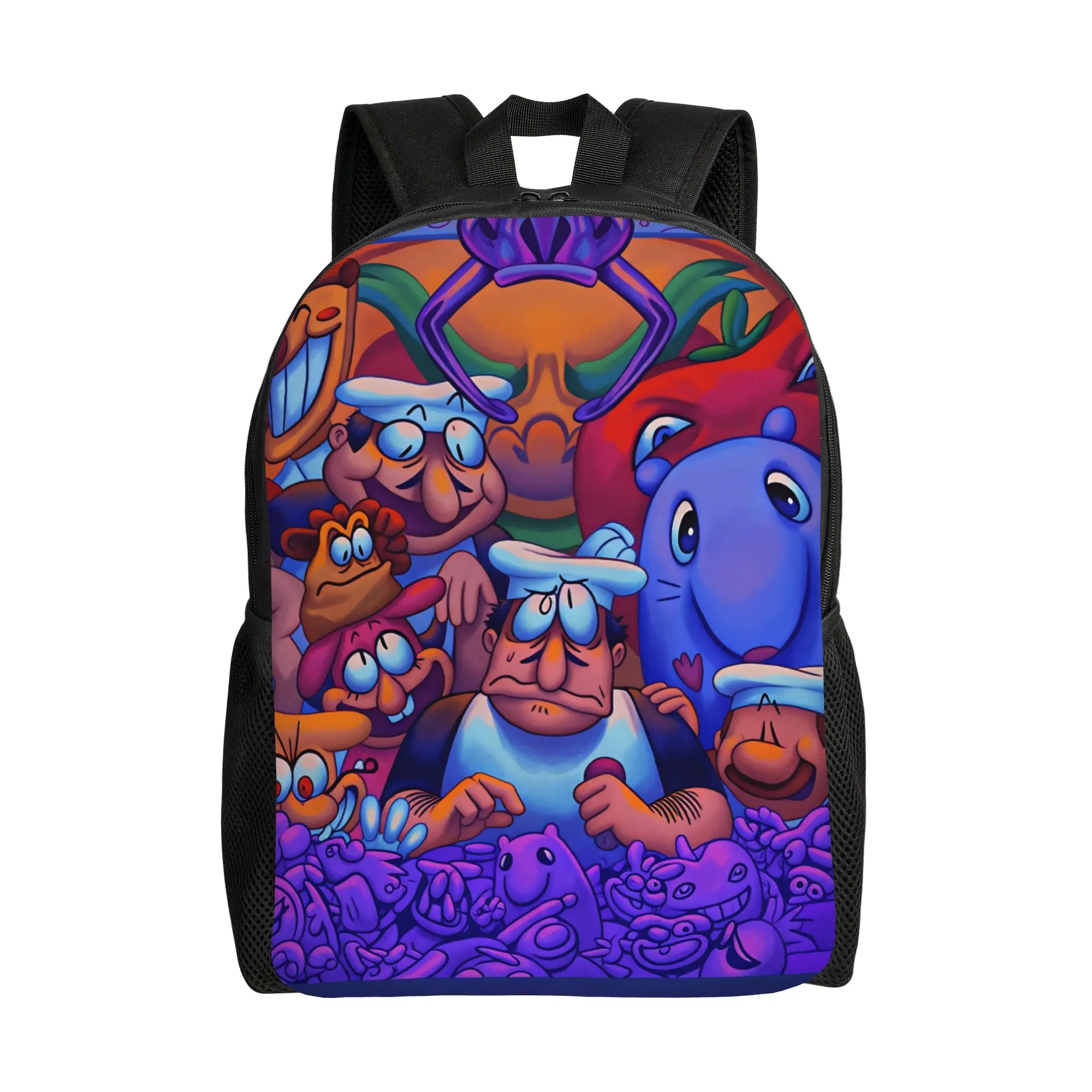 Pizza Towers Game  Backpack  Youth Polyester Travel Backpacks Pattern Fun School Bags Rucksack