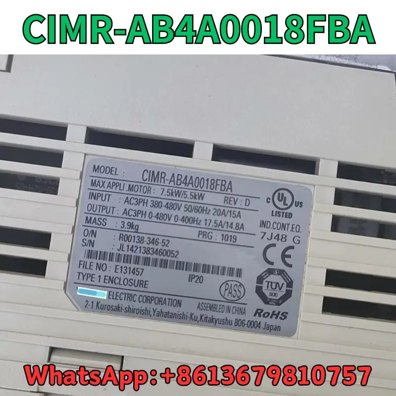 Usado Frequency Converter, Test OK, transporte rápido, CIMR-AB4A0018FBA