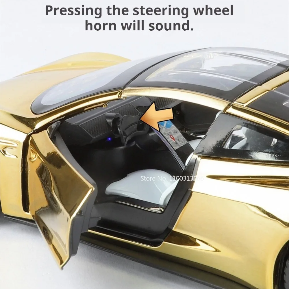 1:24 لعبة سيارات رودستر روبوتاكسي نموذج مصغر سبيكة دييكاست موسيقى خفيفة مركبات عجلة امتصاص الصدمات سيارة عنصر قابل للجمع #5