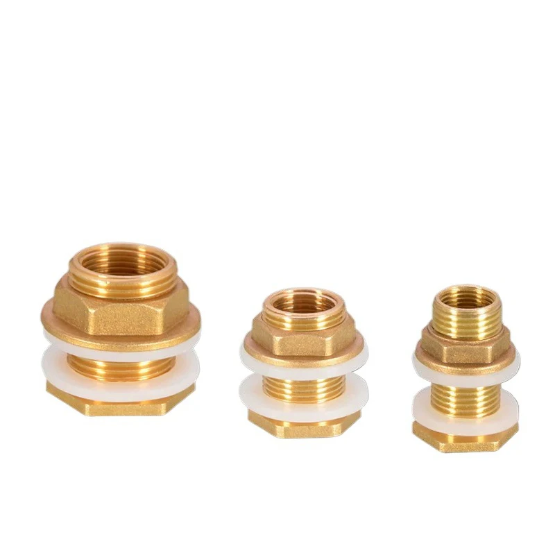 

Brass water tank connector, 1/2, 3/4, and 1-inch water outlet interface, internal and external threaded pipe fittings