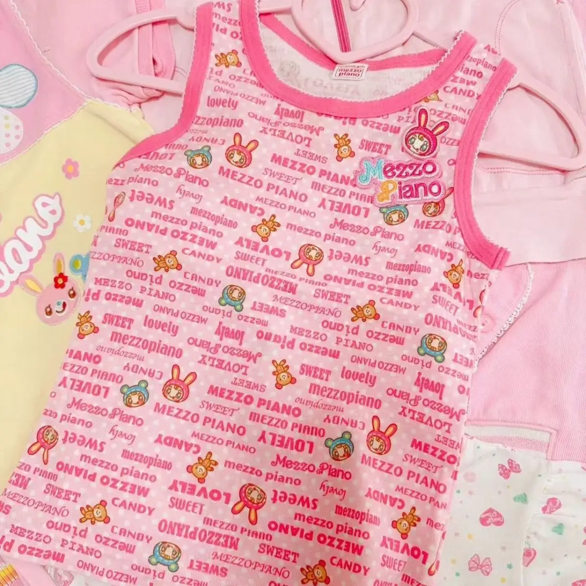 Japanese Mezzo Embroidery Mp Printed Cute Daughter Clothing Summer Sweet Girl All Match Sleeveless Vest Y2k Graphic T Shirts