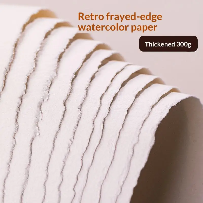 10Sheets Watercolor Painting Paper A4/A5/A6 Watercolor Paper Sketchbook Rough Edge Water Color Paper Postcard
