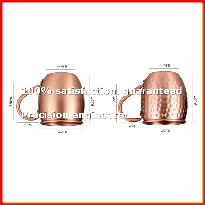530ML 100% Pure Copper Mug Mug Drum Cup Cocktail Cup Pure Copper Mug Restaurant Bar Cold Drink Cup, B-A09G