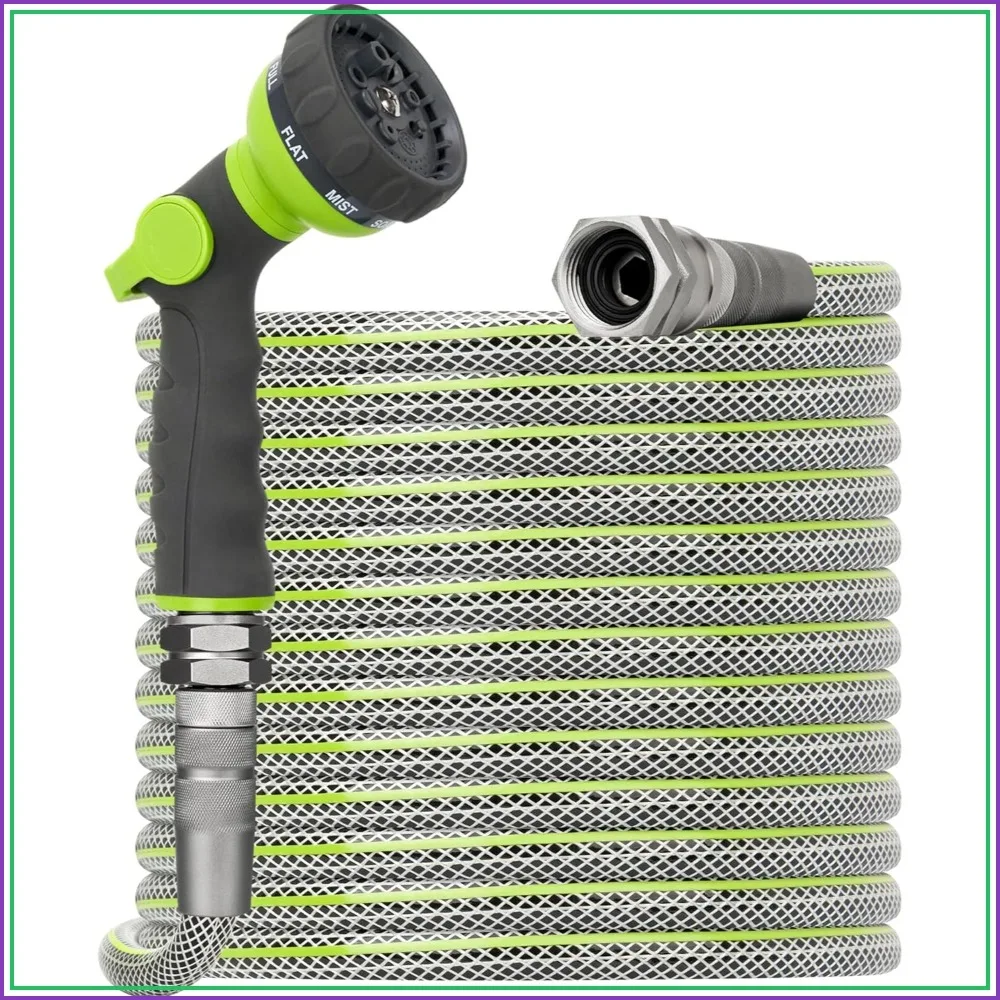 

100FT Heavy Duty Non-Expandable Garden Hose, 1/2" ID, 3/4" Swivel Fittings, Kink & Leak Resistant for Large Properties