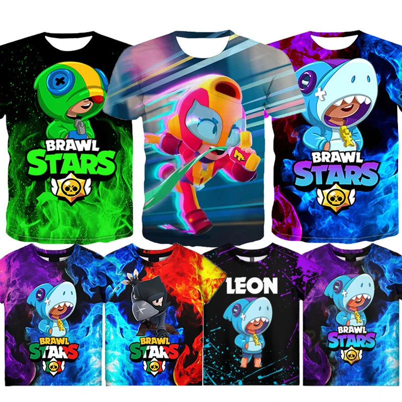 Camiseta de cosplay Brawler Sandy Crow, ropa para niños, camiseta de verano para niños, ropa para adolescentes, camiseta para niños y niñas, camisetas cortas de juego