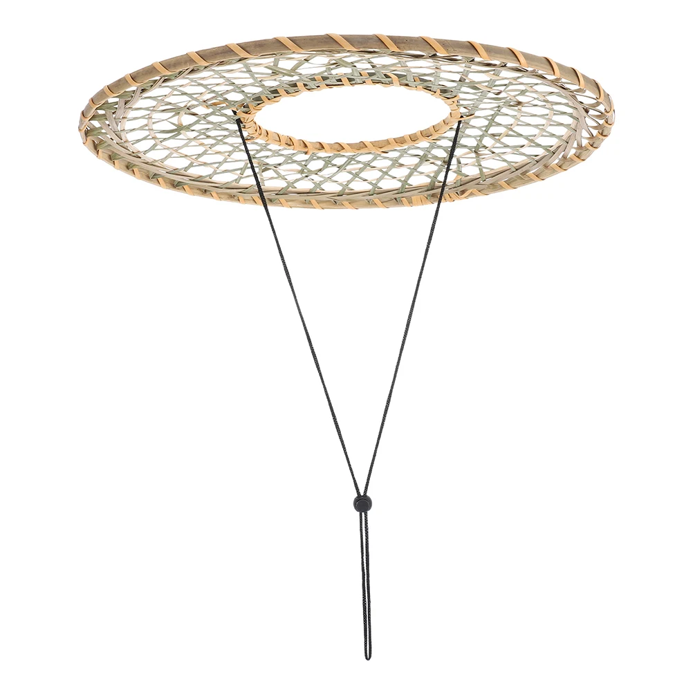 

Bamboo Hat Ancient Hanfu Chinese Straw Hats for Men Cosplay Costume Traditional Weaving Hollow Design Samurai Rice