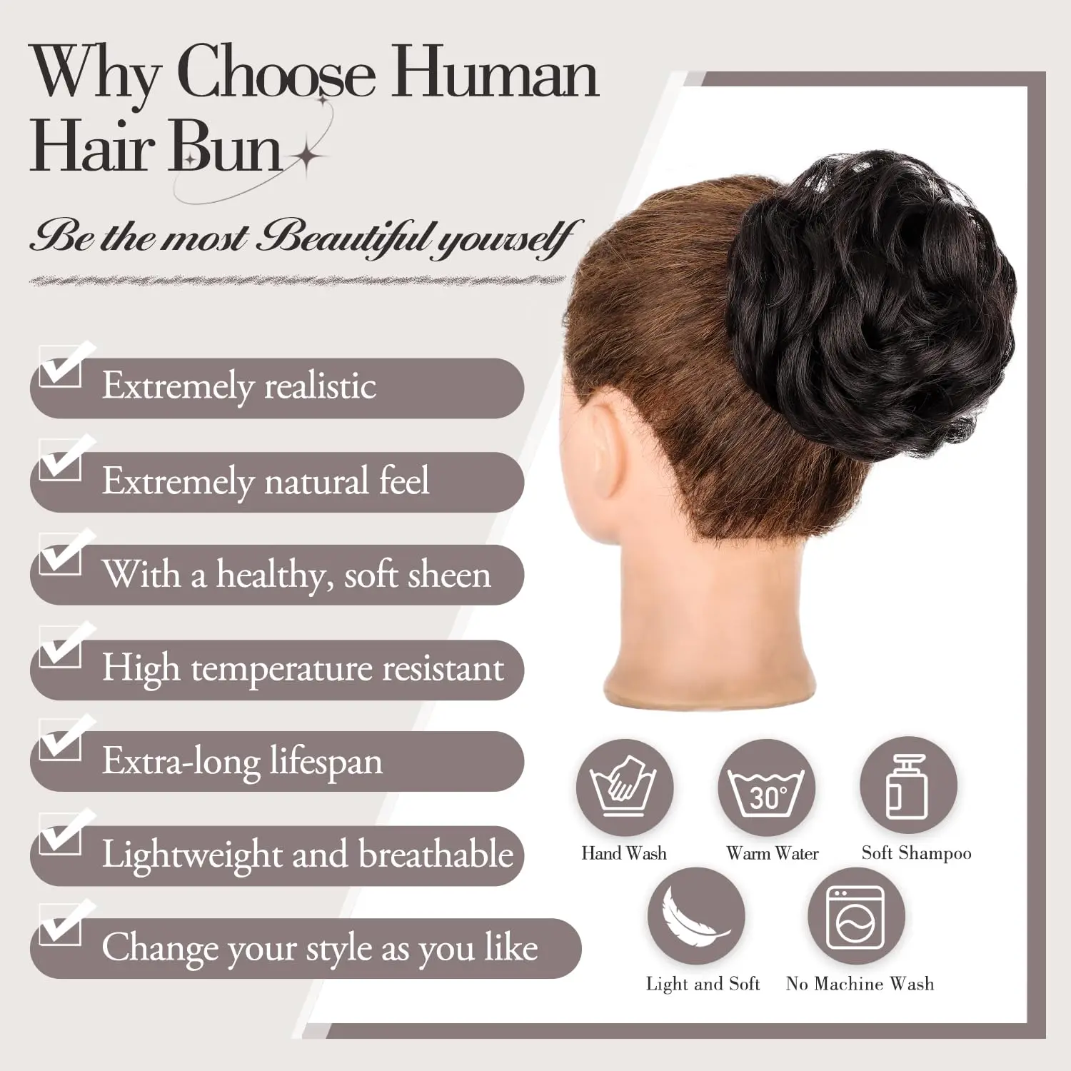 كعكة فوضوية مع مشبك مخلب الكعك الطبيعي مجعد هيربيسي ل Chignon ذيل حصان دونات أوبدو وصلات شعر ضخمة سريعة للنساء