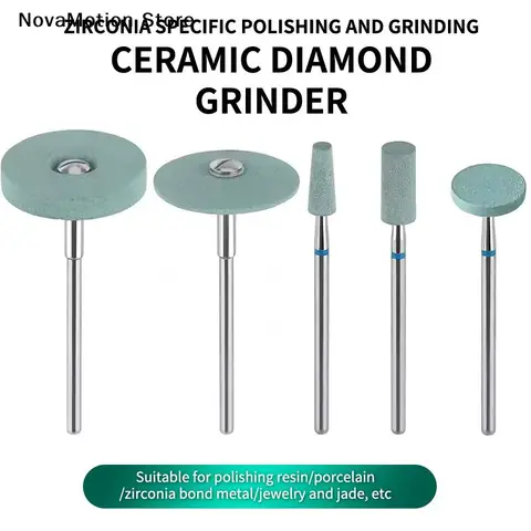 [NM]Green Ceramic Diamond Polishing Stone Grinder 2.35mm Shank Coarse Grit Polishing Head For Finshing[NM]