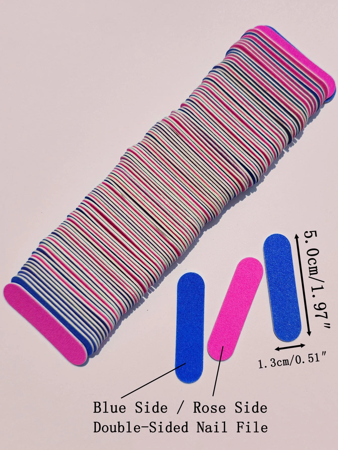 15 tot 200 stuks mini-nagelvijlen dubbelzijdig blauw en roos nagelvijlen voor nail art manicure pedicure polijsten en vormgeven
