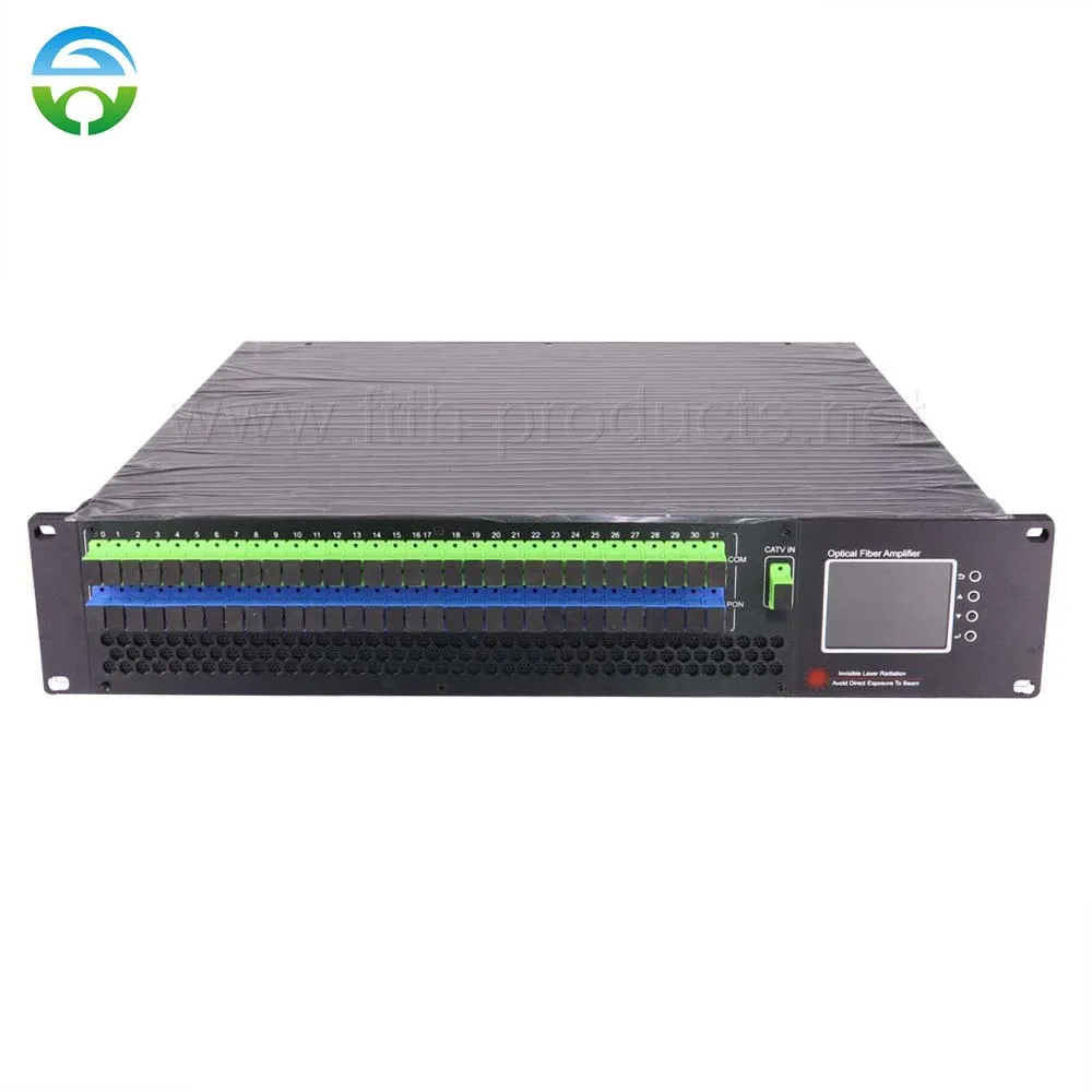 AM32P13W 1550nm CATV Optical Amplifer 32x13dBm With WDM SC/APC SC/UPC Dual Power Supply