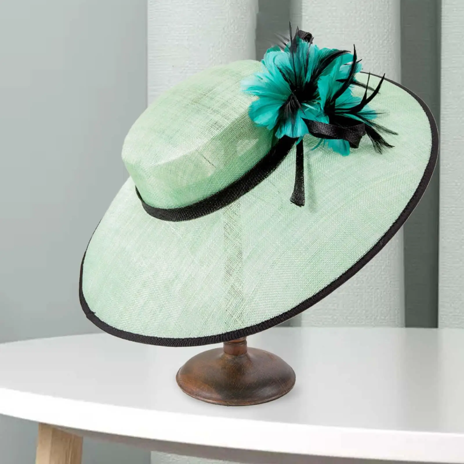 Kentucky Derby Hat Wide Brim Flat Top Lightweight Elegant Church Dress Hat