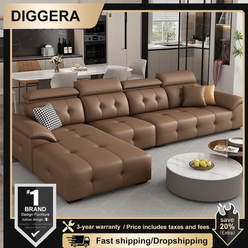 L Shaped Leather Sectional Sofa and Couch For Living Room Italian Oversized Leather Sofa Couches Living Room Furniture