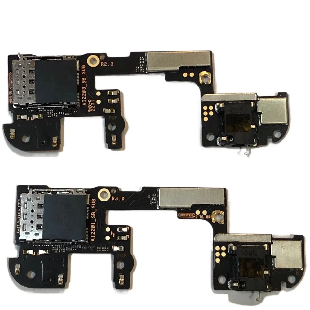 Replace For ASUS ROG Phone 5 5S 6 7 Pro 6D Ultimate SIM Card Reader Board Socket Slot Microphone Earphone Audio Jack Flex Cable