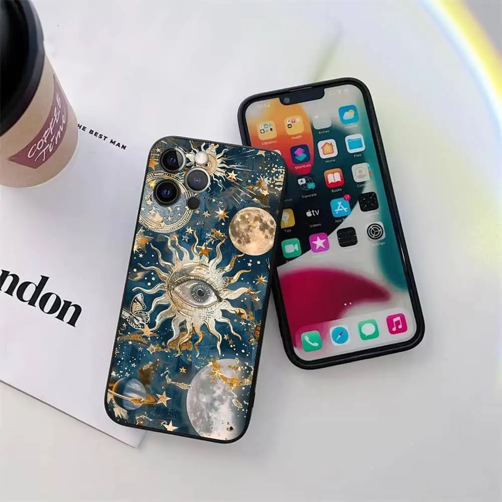 الفاخرة مجردة الشمس جراب هاتف المغناطيسي سيليكون لينة آيفون 17 16 15 14 13 12 11 زائد برو ماكس الهواء