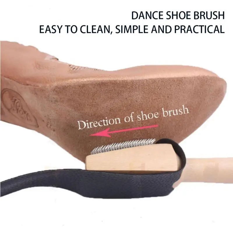 1~10PCS Wood Handle Ballroom Suede Soles Latin Salsa Dance Shoe Cleaning Brushes