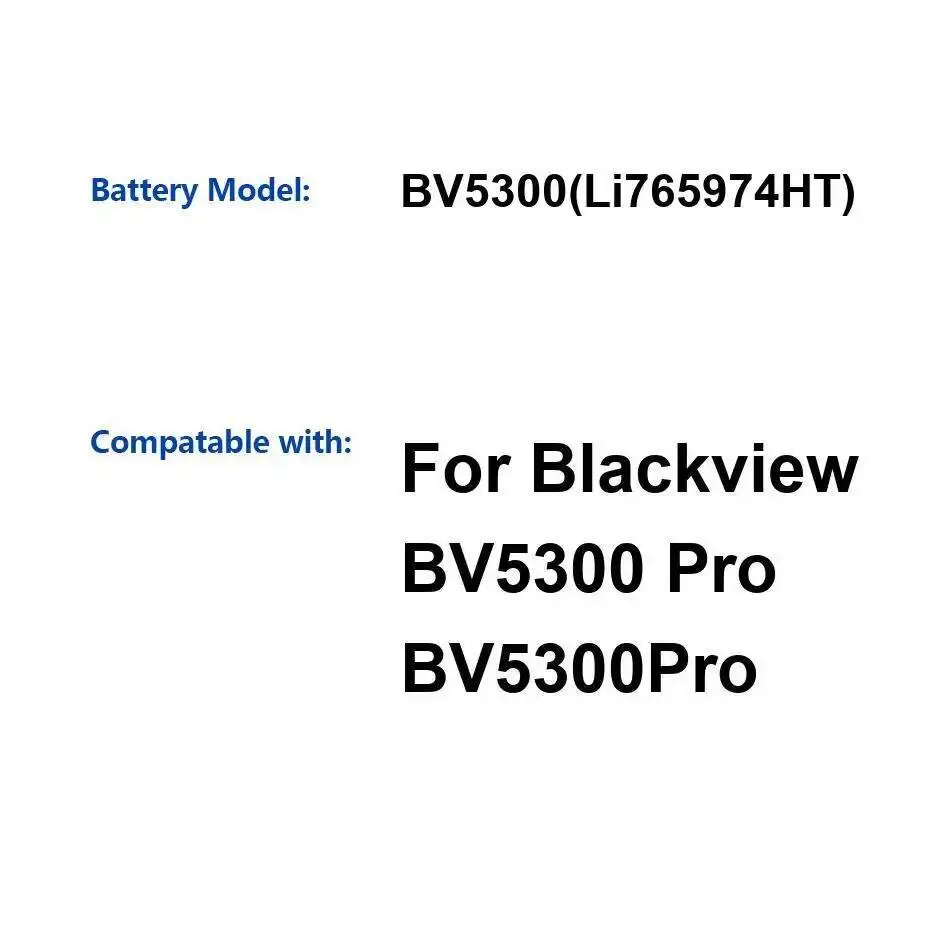 

For Blackview BV5300 Pro Li765974ht High Compatibility Stable 6580Mah Mobile Phone Battery