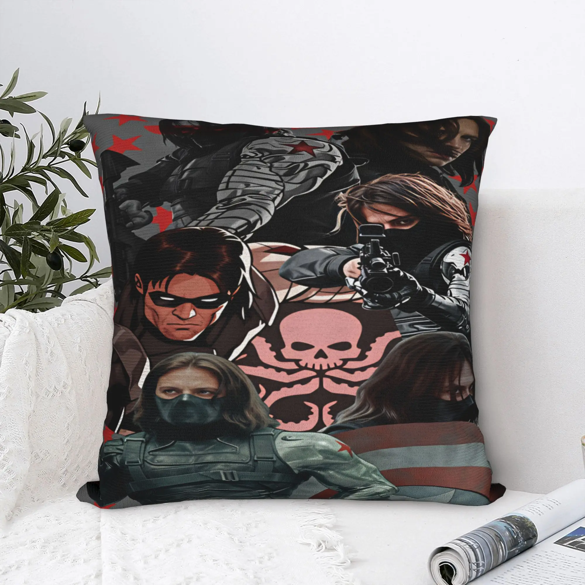 Bucky Barnes Winter Soldier Pillow Cover  Design Cushion Cover Vintage Pillow Case For Sofa Home Decoration
