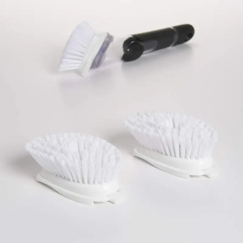 Good Grips Soap Dispensing Dish Brush Refills, 2 Pack, White, Nylon Bristles