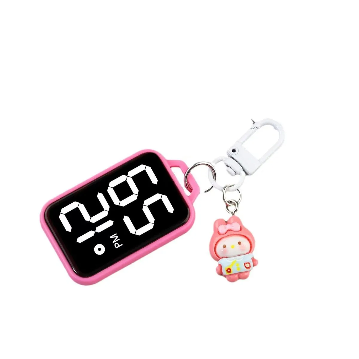 Square Large LED Electronic Watch Cartoon Pendant Small Hanging for Youngster Student Backpacks Keys Pendant Timepiece Present