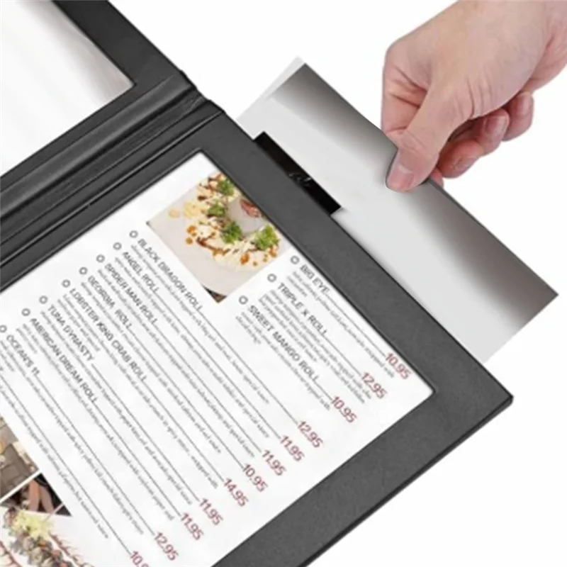 THIVN-قابلة للشحن LED ضوء القائمة كتاب بو الجلود عرض كتاب النادي الليلي المطاعم البيرة بار متجر مقهى صفحتين #5