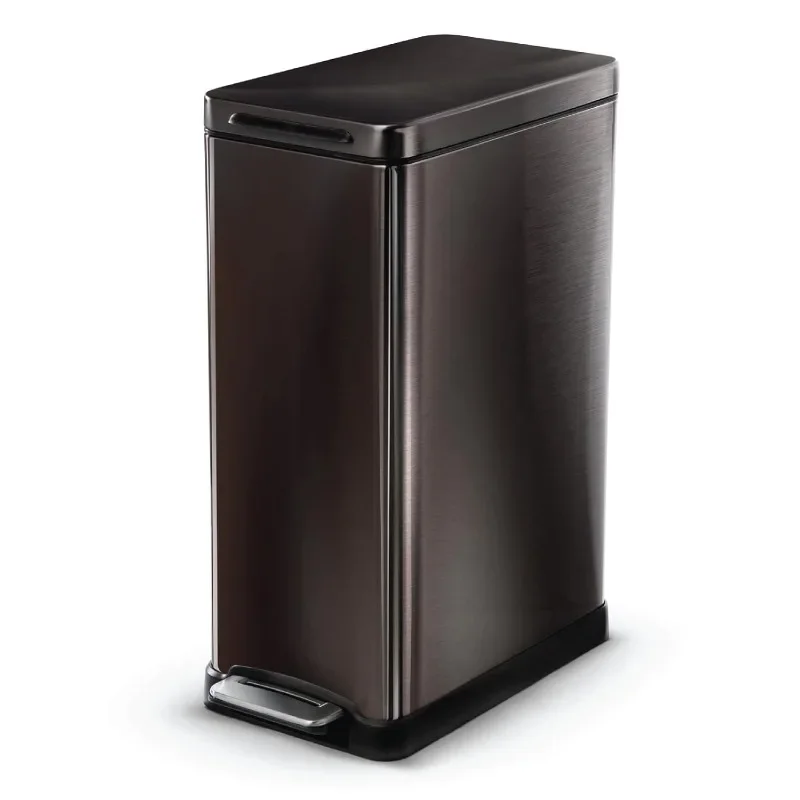 

Slim Kitchen Trash Can, Stainless Steel, Step Pedal, trash bin