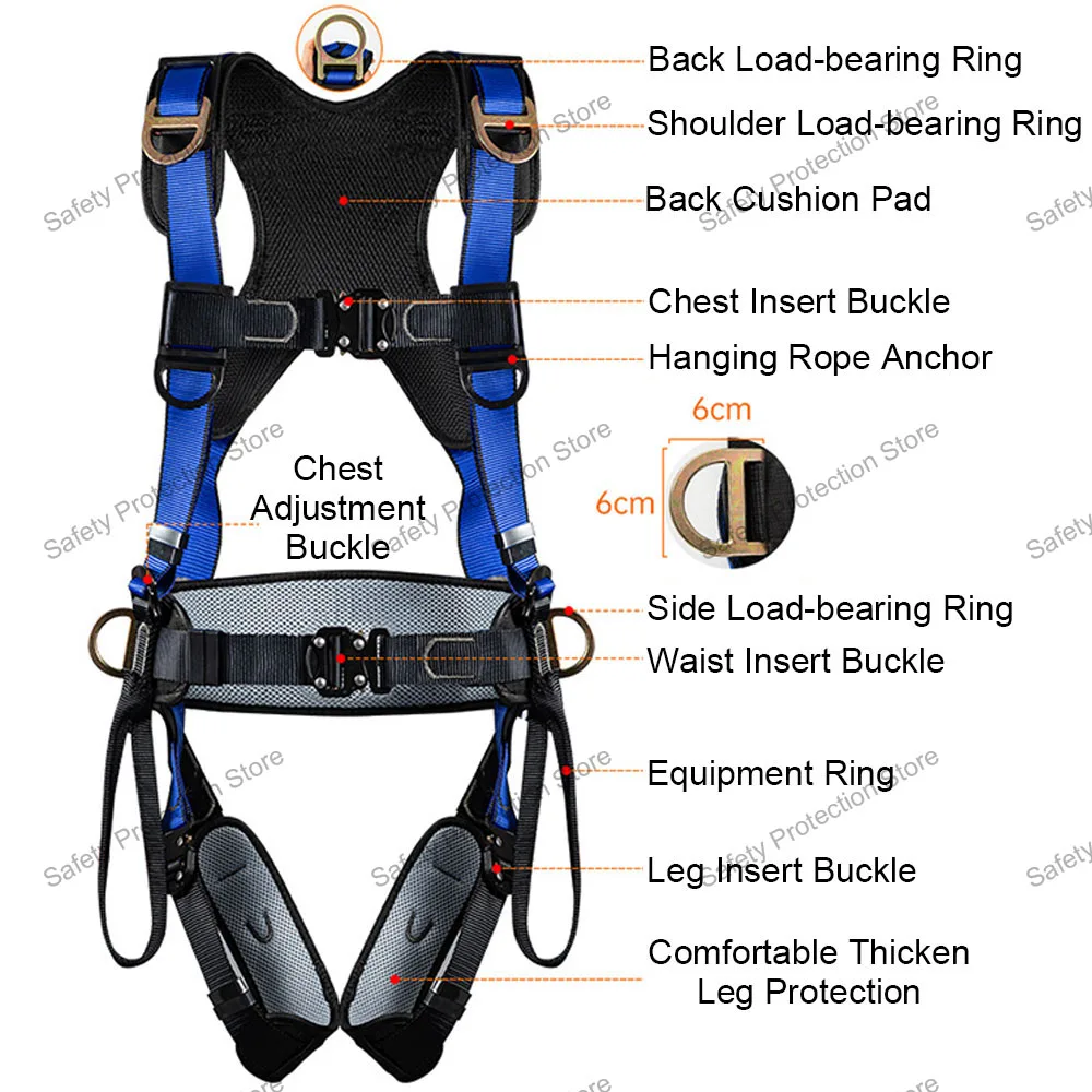 Five Point High-altitude Work Safety Harness Full Body Safety Belt Outdoor Climbing Training Construction Protection Equipment