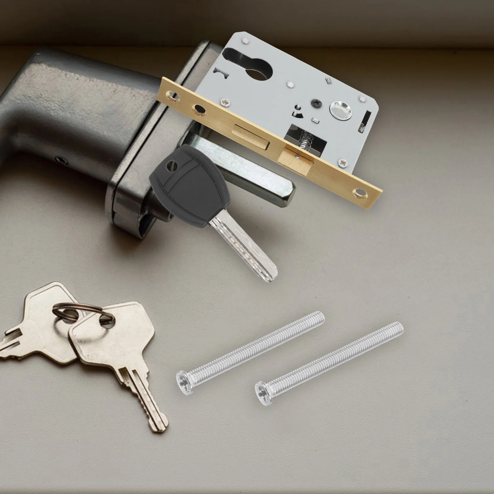 

1Set Heavy Duty Front Door Handle Lock Stainless Steel Anti Theft Deadbolt Security Hardware Exterior Entry Door