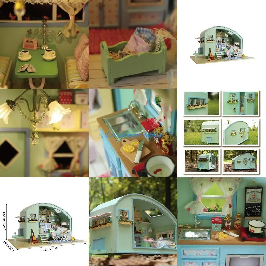 090B Assembly DIY Model House 1/25 Wooden Music Box Scaled Miniature Apartment Scene Restoration Kid Gift Mini House
