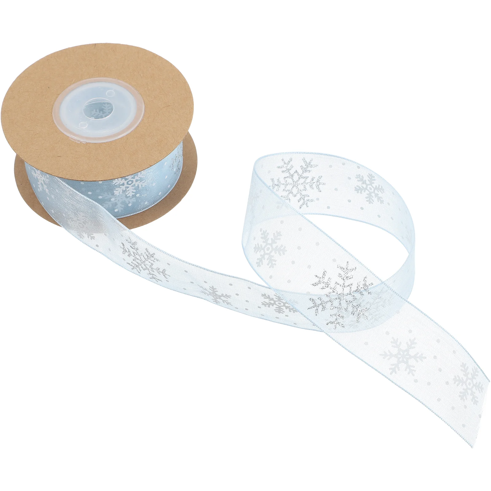 Snowflake Packaging Gauze Tape Wrapping Ribbon Ornament Winter Package for Craft Decorative Chiffon Ribbons